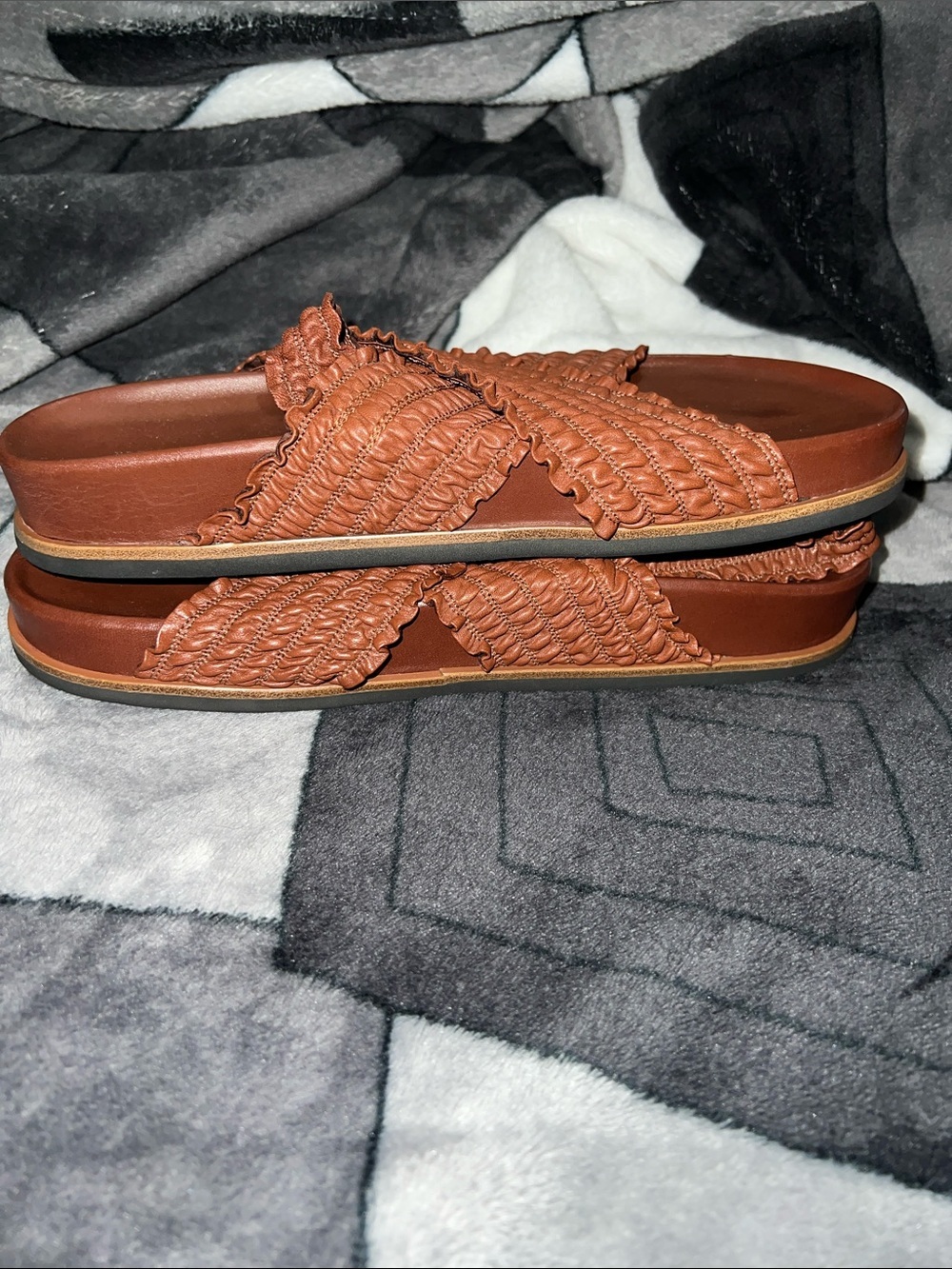 rag & bone Bailey Leather Cross-Strap Slingback Sandals size 7.5 or 37.5 - Picture 2 of 14